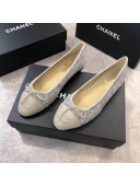 Chanel Linen & Lambskin Leather Ballerinas Grey 2019