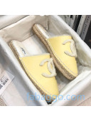 Chanel Lambskin Wool CC Espadrilles Mules Yellow 2020