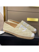 Chanel CC Quilted Canvas Espadrilles Beige 2021 40