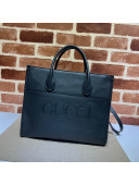 Gucci Leather Small Tote Bag with Gucci logo 674822 Black 2022