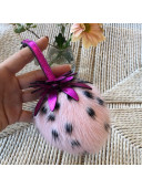 Fendi Mink Fur Strawberry Pom-Pom Bag Charm Pink 2019