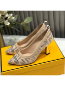 Fendi Colibri Crystal Fabric Pumps 8.5cm Nude 2020