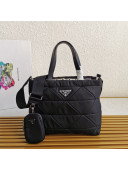 Prada System Nylon Patchwork Tote Bag 1BG380 Black 2022