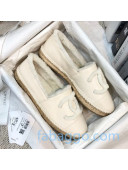 Chanel Lambskin Wool CC Flat Espadrilles White 2020