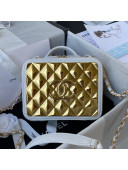 Chanel Lambskin & Gold Metal Vanity Case AS2900 White 2021