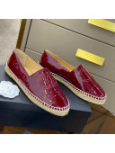 Chanel CC Patent Leather Espadrilles Burgundy 2021 57