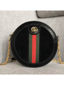 Gucci Suede Ophidia Mini Round Shoulder Bag 550618 Black 2018