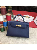 Hermes Mini Kelly 2 Handbag in Original Epsom Leather Royal Blue(Half Handmade)