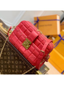 Louis Vuitton Troca MM Bag in Damier Quilt Lambskin M59114 Red 2021 