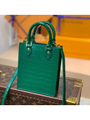 Louis Vuitton Petit Sac Plat Mini Tote Bag in Crocodile Embossed Leather N99487 Dark Green 2021