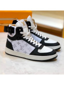 Louis Vuitton Rivoli Calfskin Monogram High-Top Sneakers Black 2019