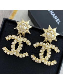 Chanel Metal Star Crystal CC Short Earrings AB5817 2021