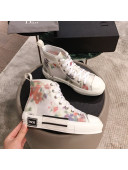 Dior x Kaws Floral High-top Sneakers White/Pink 2019(For Women and Men)