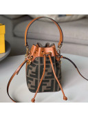 Fendi Mon Tresor Mini FF Canvas Bucket Bag Green 2020