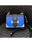 Prada Leather Prada Cahier Bag 1BD045 Bright Blue/Black Top Quality