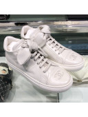 Chanel Vintage Lambskin Bow Sneakers G34919 White 2019