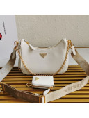 Prada Re-Edition 2005 Saffiano Leather Hobo Bag 1BH204 White 2020