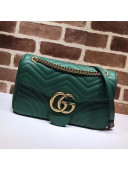 Gucci GG Marmont Medium Matelassé Shoulder Bag 443496 Green