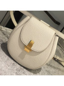 Bottega Veneta Rounded Belt Bag in Grained Leather White 2019