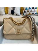 Chanel Lambskin Large Chanel 19 Flap Bag AS1161 Beige 2020 Top Quality