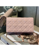 Dior Cannage Patent Leather Chain Wallet WOC Pink 2019