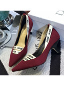 Dior J'adior Fabric Logo Band Heel Pump 6.5cm/9.5cm Burgundy 2019