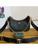 Prada Re-Edition 2005 Saffiano Leather Hobo Bag 1BH204 Dark Green 2020