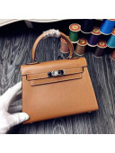 Hermes Original Epsom Leather Kelly 20cm Mini Bag Brown