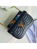 Louis Vuitton Calfskin New Wave Chain MM Bag M51498 Black 2018