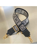 Loewe Logo Embroidered Shoulder Strap Black 2022