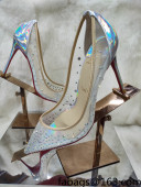 Christian Louboutin Stud Mesh High Heel Pumps Silver 2022 031909