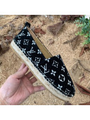 Louis Vuitton Monogram Velvet Flat Espadrilles Black/White 2021 