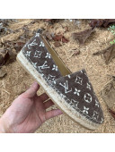 Louis Vuitton Monogram Velvet Flat Espadrilles Grey 2021 