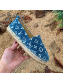 Louis Vuitton Monogram Velvet Flat Espadrilles Blue 2021 