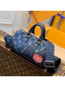 Louis Vuitton Men's Monogram Drip Keepall XS Bag M81011 Blue 2021 