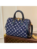 Louis Vuitton Speedy Bandoulière 25 Bag in Denim Jacquard Textile M59609 Dark Blue 2022