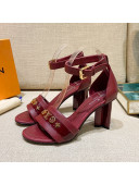 Louis Vuitton Silhouette Leather Sandals 8cm 1A958C Burgundy 2022