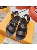 Louis Vuitton Academy Flat Sandals Black 2022