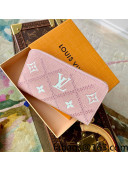 Louis Vuitton Zippy Wallet in Embroidered Quilted Leather M81138 Pink 2022