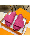 Louis Vuitton Pool Pillow Comfort Monogram Suede Slide Sandals Pink 2022