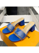 Louis Vuitton TPU and LV Crystal Heel Slide Sandals Blue 2022