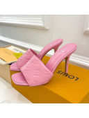 Louis Vuitton Revival High Heel Slide Sandals 9.5cm in Monogram Embossed Lambskin Pink 2022 03