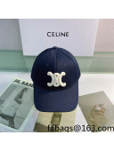 Celine Canvas Baseball Hat Blue 2022 15