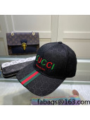 Gucci GG Canvas Baseball Hat with Web Black 2022 21