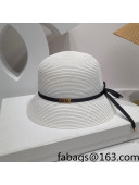 Chanel Straw Bucket Hat White 2022 031127