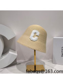 Celine Straw C Buckle Hat Beige 2022 0401135