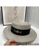 Celine Straw Wide Brim Hat Grey 2022 0401143