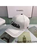 Chanel Coco Canvas Baseball Hat White 2022 0401170