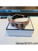 Chanel Tweed Pearl Headband Brown 2022 52