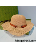 Gucci Straw Wide Brim Straw Hat Beige 2022 70